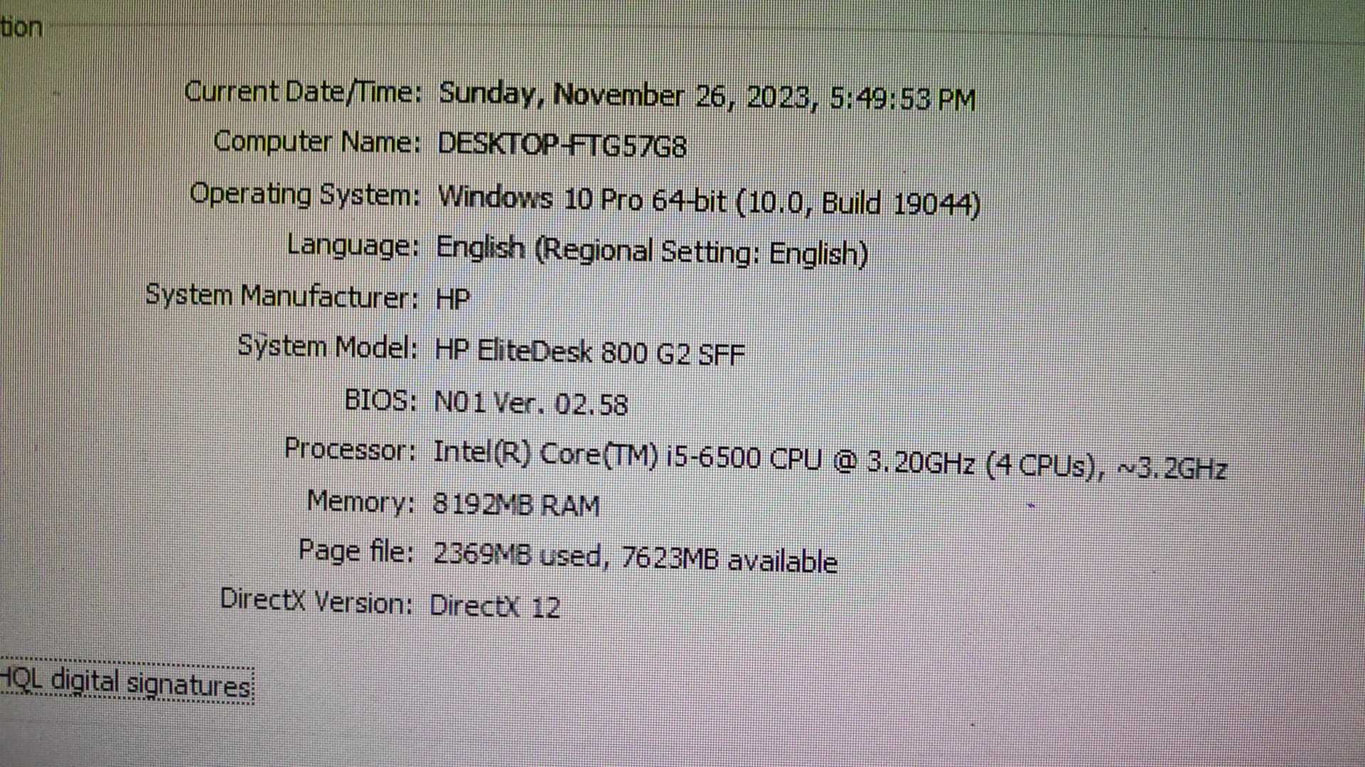 Calculator performant HP procesor Intel Core i5 6500 3.20 Ghz