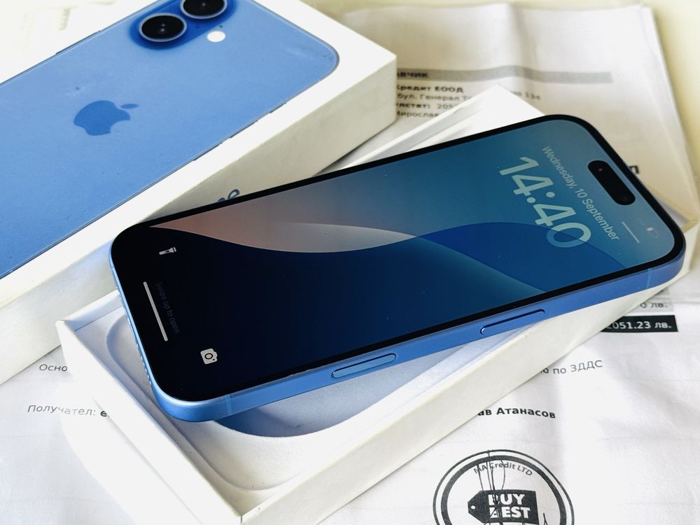 Iphone 16 128GB Ultramarine Гаранция 20 месеца