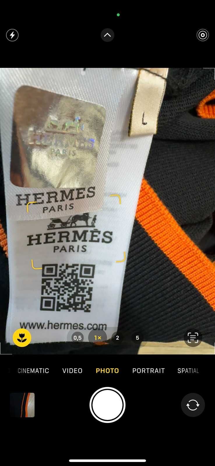 Hermes-Мъжка чисто нова автентична тениска Л номер