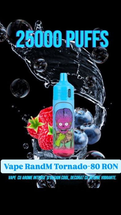 Vape RandM Tornado 25000 pufuri – gust intens si design premium