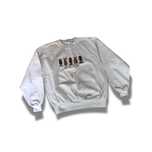 Crewneck alb cu broderie colorată – vintage rar, stil Y2K