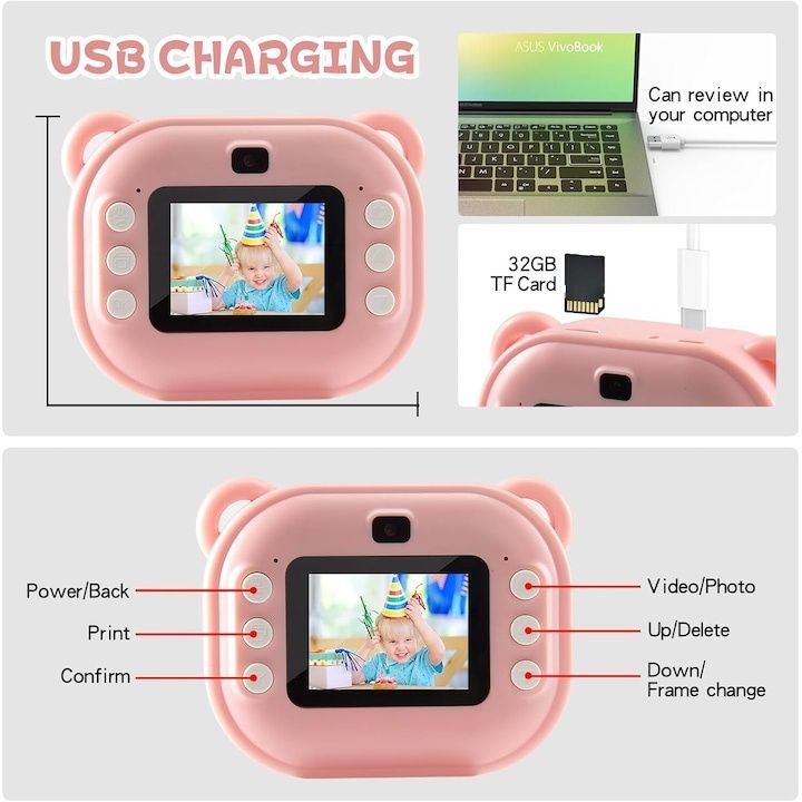 Детски фотоапарат с принтер/Children camera print