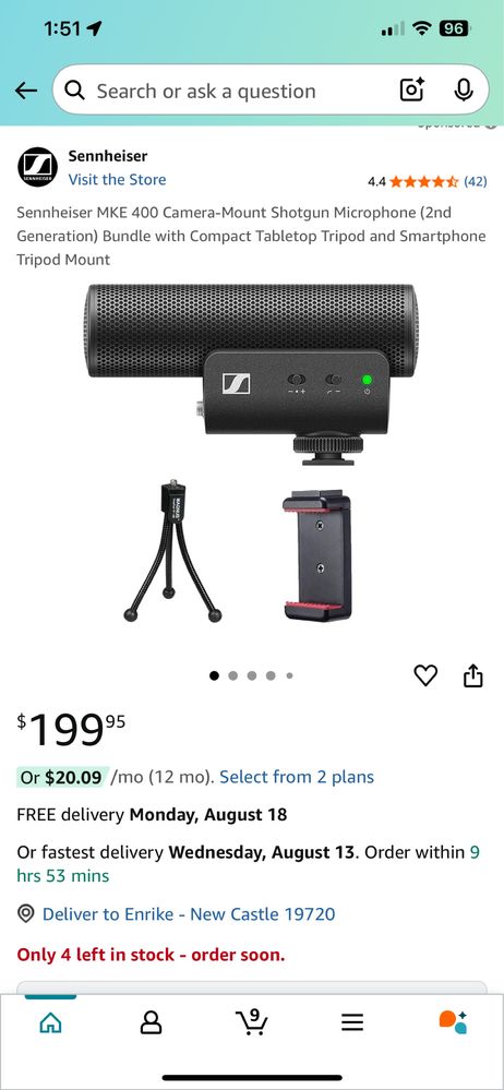 Sennheiser MKE 400 mobile kit микрофон