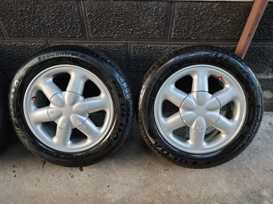 Vând Set Jante Aliaj 4x100+Cauciucuri 185/60/15 Vara Logan MCV Renault