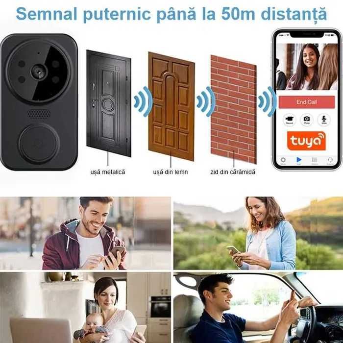 Sonerie Video Wi-Fi HYF-M8,Camera Video,Night Vision, Aplicatie Tuya