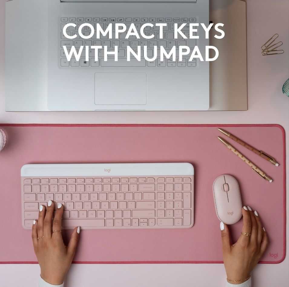 Комплект мишка и клавиатура Logitech - MK470 Slim Combo, безжични