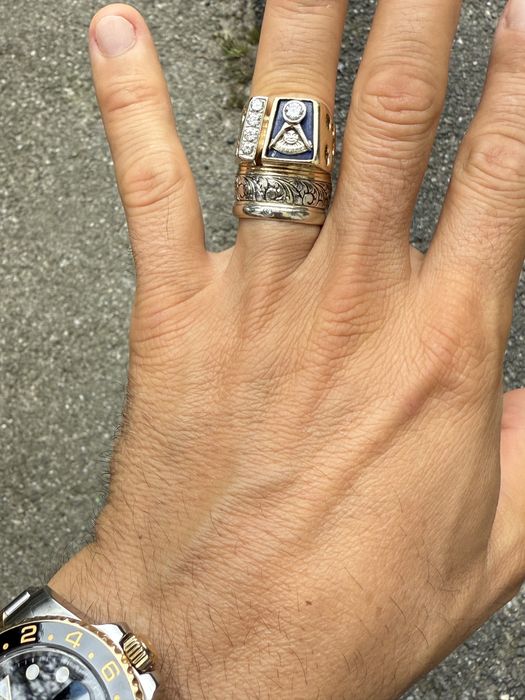 Inel Aur 14k - Masonic - Colegiu - Diamante !