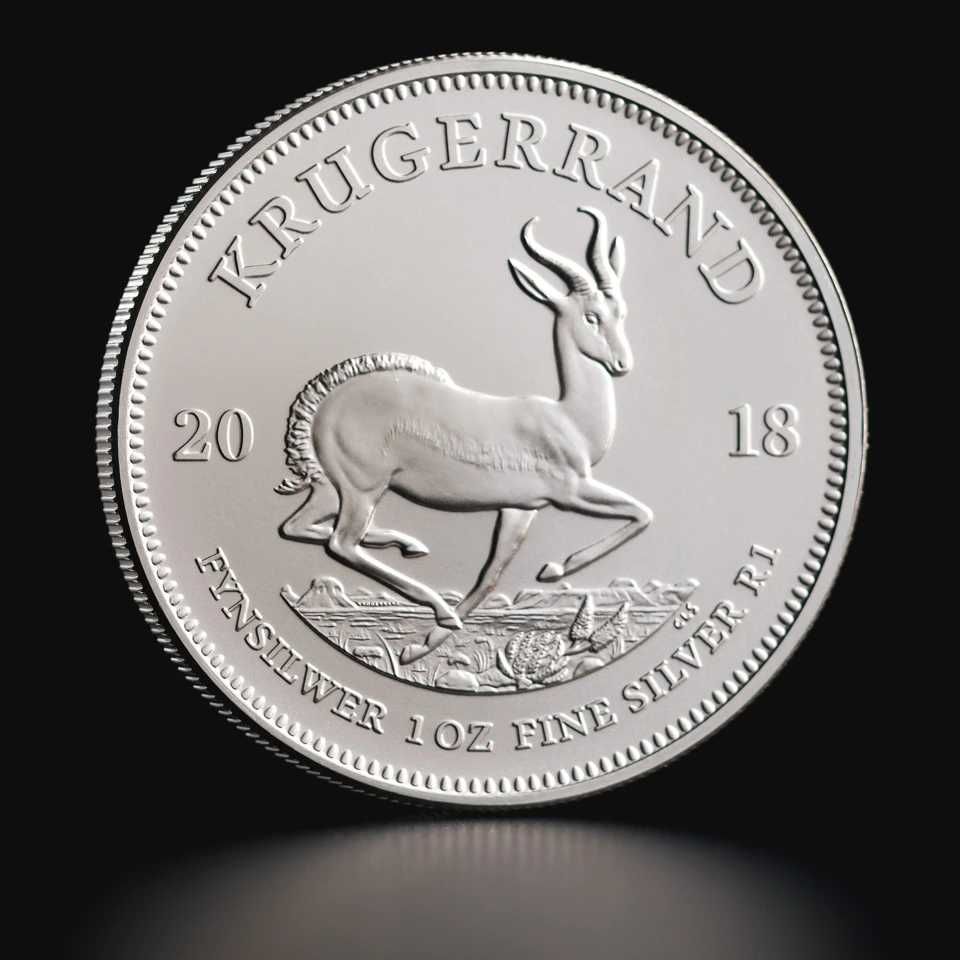 1 унция сребърна монета  чисто сребро 99,9 Кругеранд ( Южна Африка)