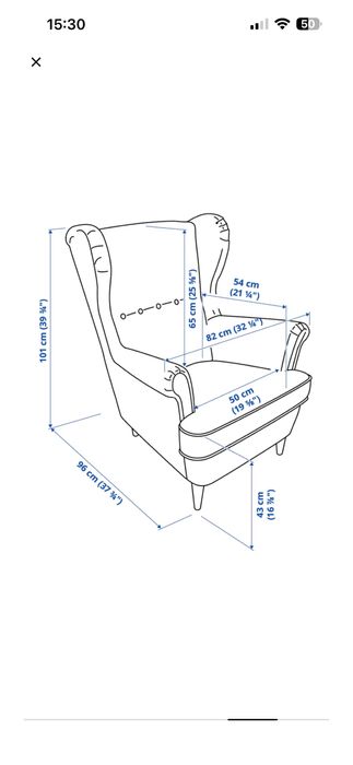 Fotoliu si taburet Strandmon Ikea