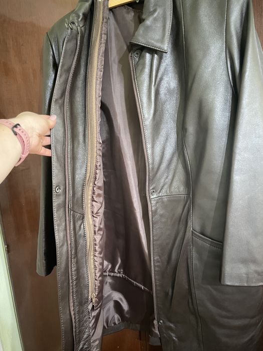 Haina de piele, marimea 54, maro