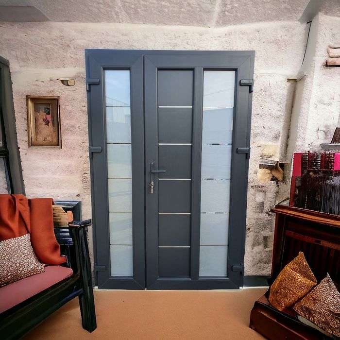 Usa premium de exterior termopan pvc antracit gri disponibil pe stoc