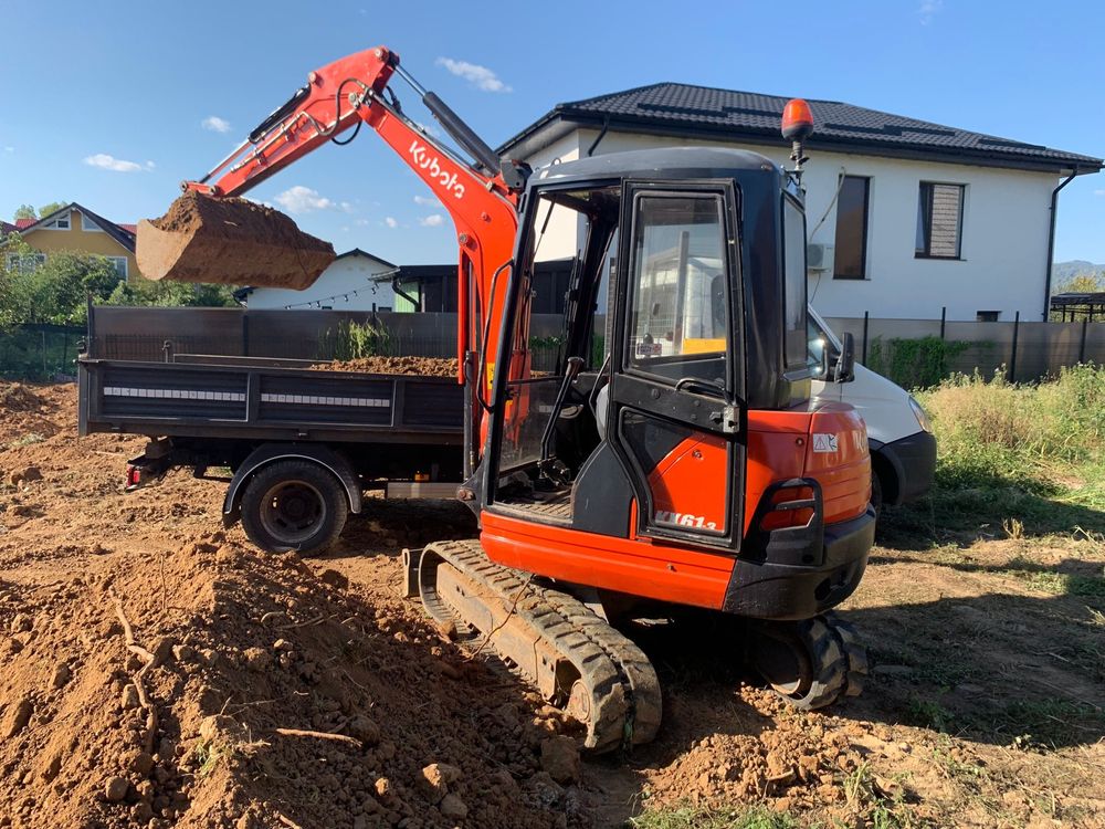 Excavări miniexcavator si transport diverse cu basculanta pe 3 părti