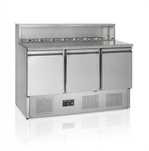 Masa Rece din Inox , preparare pizza cu 3 usi si 8 cuve, 136x70x110cm