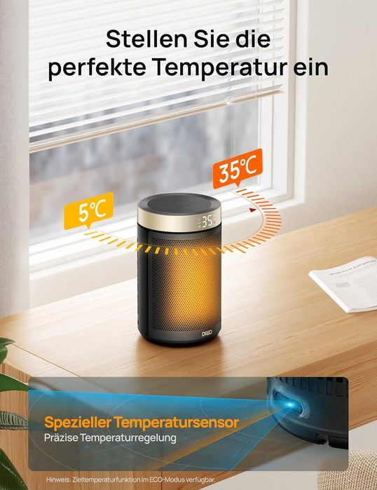 Вентилаторна печка Dreo, 1500W, Тиха, Керамичен нагревател