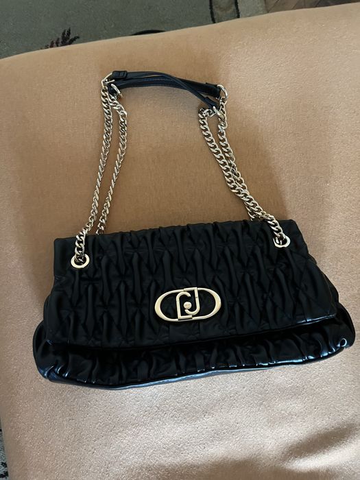 Черна кожена чанта Liu Jo