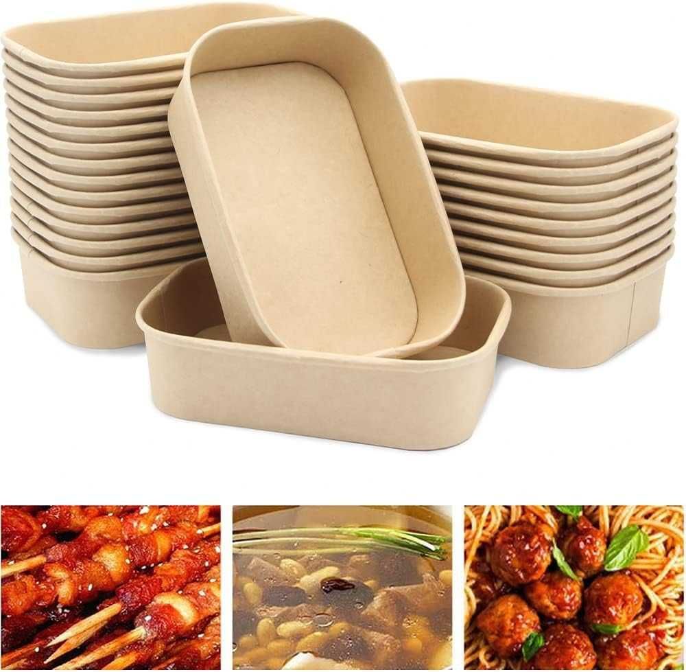 Cutii carton, rezistente la apa, recipient takeaway 12x17x7.5cm, 25buc
