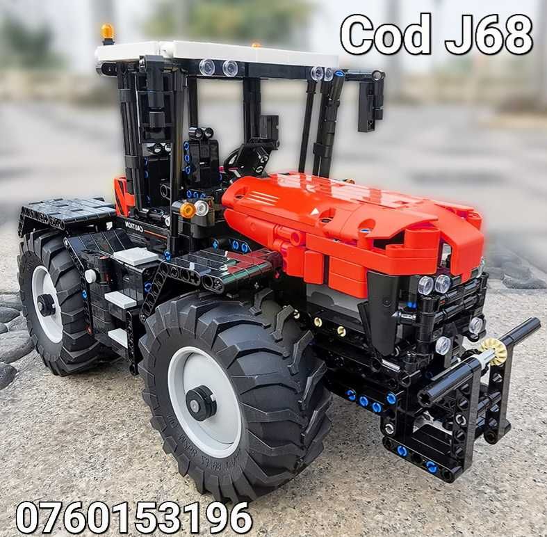 Tractor agricol-Lego technic cu utilaje functionale cu telecomanda-J68