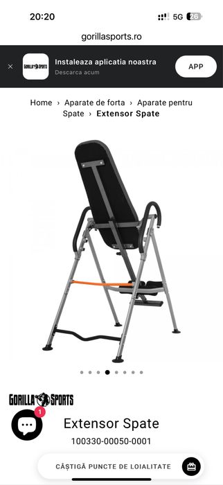 Banca inversi Extensor spate Gorilla Sports Germany noua pret 700 lei
