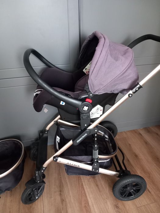 Carucior transformabil 3 în 1 KikkaBoo Amaia Dark Grey