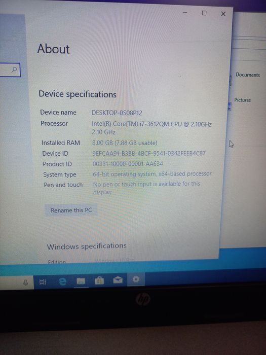 HP Intel i7 gen 3 ,8gb Ram,