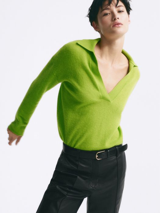 Pulover polo Massimo Dutti, din casmir