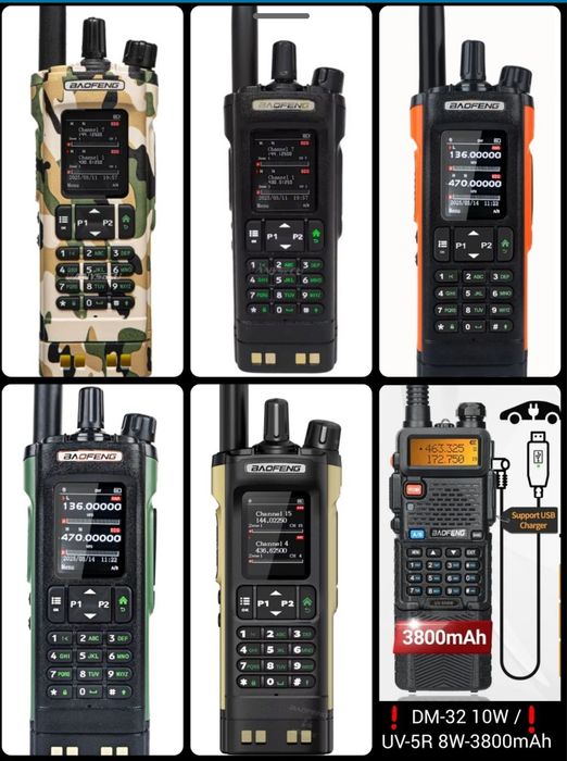 Baofeng DM-32 10W / UV-5R 8W + Baterie 3800mAh NOU Type-C!