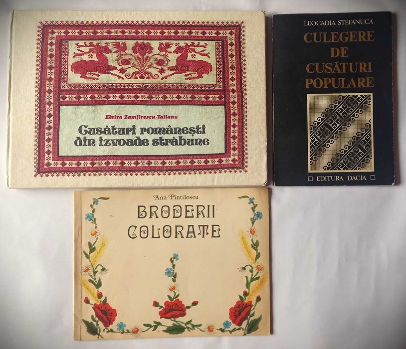 cusături populare românești / arta broderiei, 3 cărți vechi, prețioase