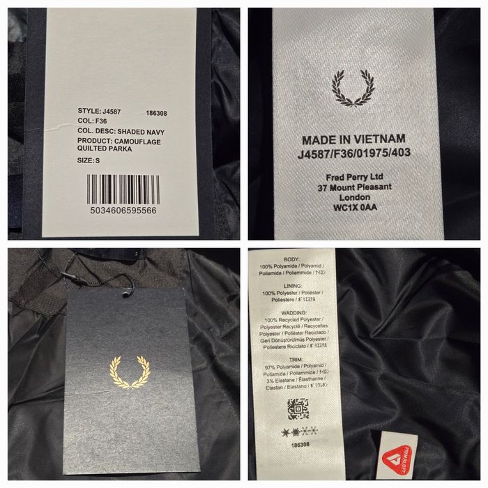 Geaca barbati lunga Parka Fred Perry S