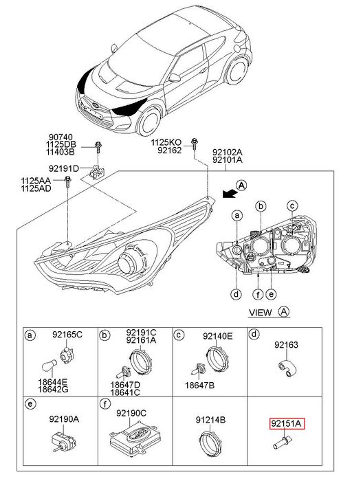 Фасунга за преден мигач, Hyundai, Kia,