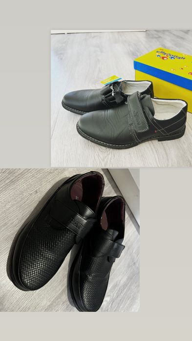 Кожаные новые туфли на мальчика, р36