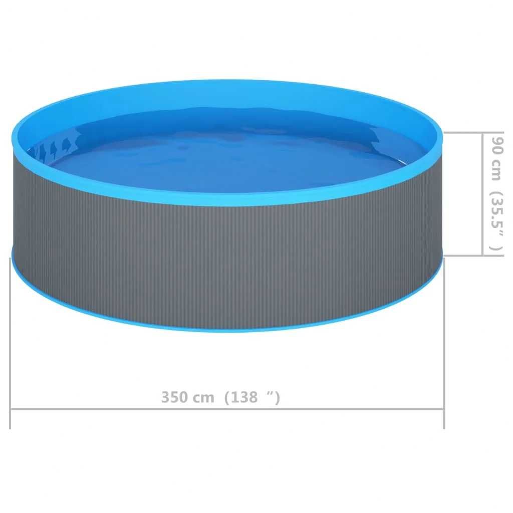 Piscina supraterana rotunda Gri 350x90 cm LIVRARE GRATUITA - NOU