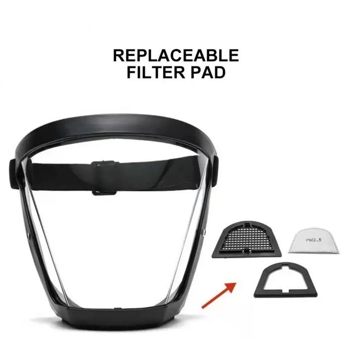 Masca protectie fata, vizor panoramic, Filtru PM2.5