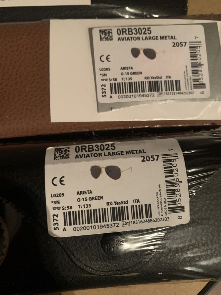 Ochelari AVIATOR large metal sigilați RB3025 - L0205)