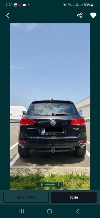 Vand VW Touareg 7P, 2012, perne de aer, roti iarna/vara DOT2024 2025