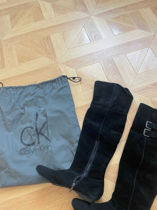 cizme inalte, piele moale intoarsa, Calvin Klein, 38