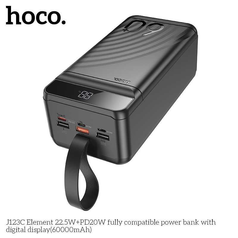 Hoco J123C Element Power Bank 60000mAh Micro-USB18W PD20W +22.5W QC3.0