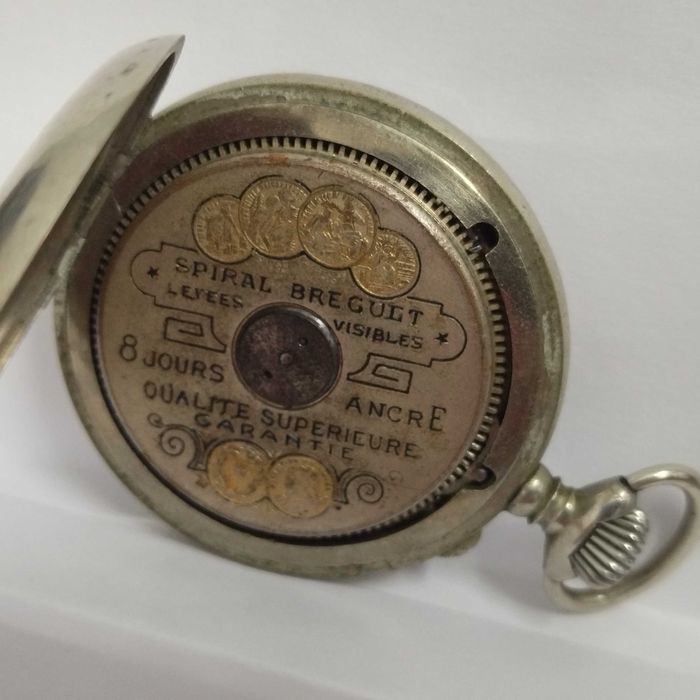 HEBDOMAS 8-дневен, швейцарски джобен часовник, профилактиран,перфектен