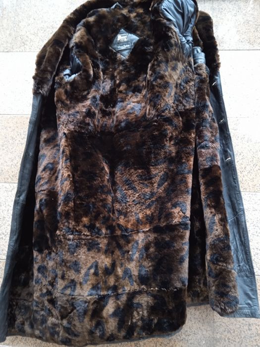 Плащ Натур. Кожа макинтош Винтаж Германия 1980-х  50-52 р Отличное Сос