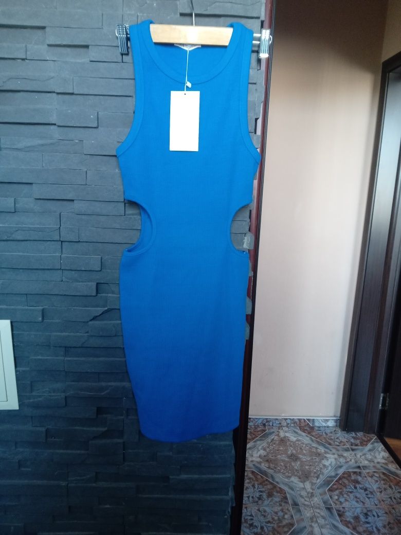 Синя рипс рокля  Zara