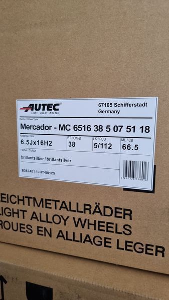Jante 16'' Autec 5x112 Mercedes Audi Vw Skoda 4piese