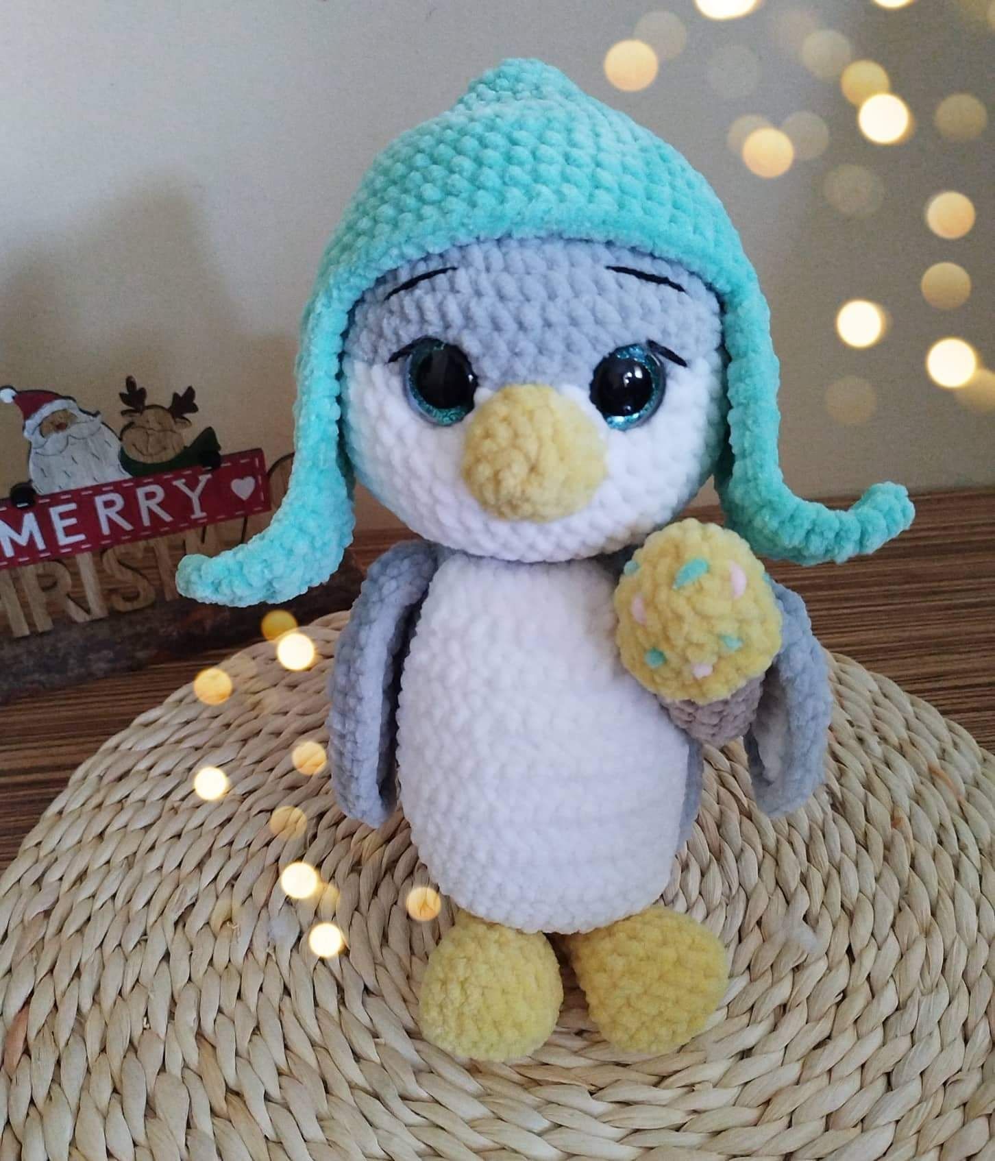 Плетено плюшено пингвинче