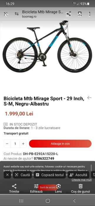 Bicicleta MTB mirage sport