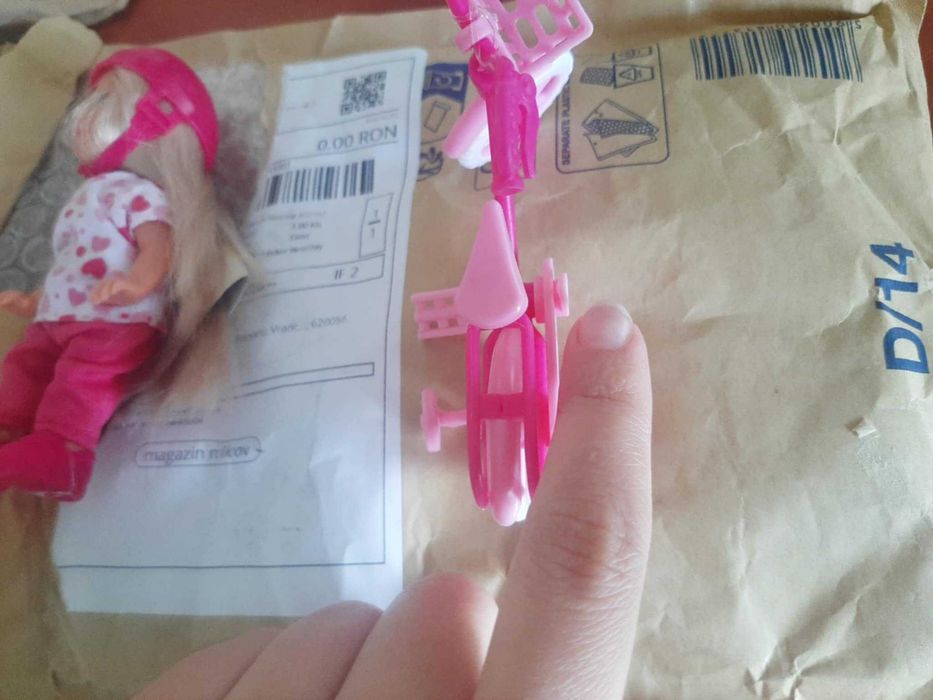 Papusa Simba Evi Love My First Bike 12 cm inimioare