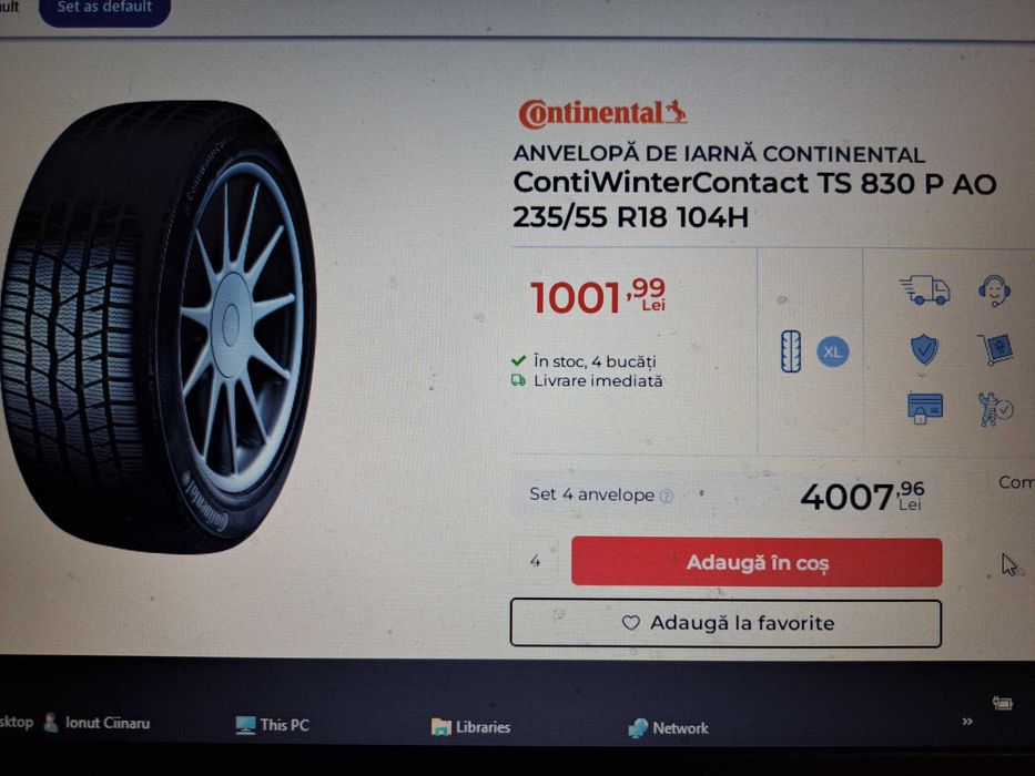 Set anvelope iarna Continental dimensiuni 235/55R18