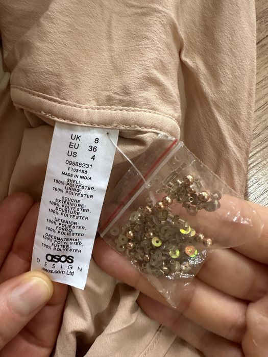 Asos Luxe дълга пайетена празнична парти рокля