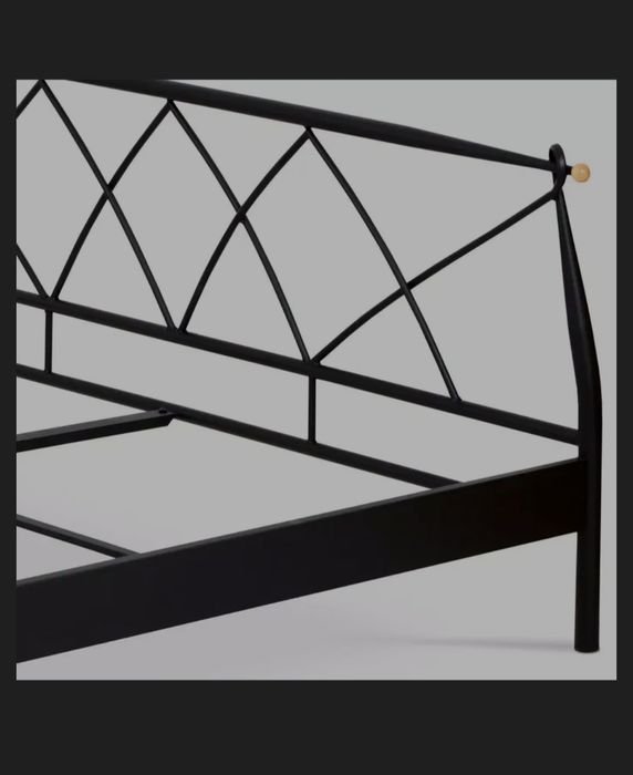 Pat metalic 180x200 Bowden (negru mat)