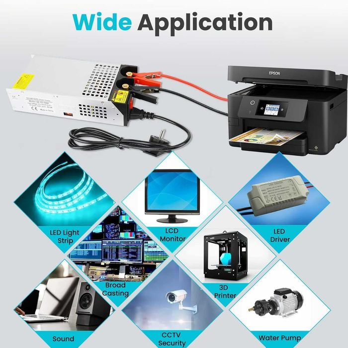 VIXKPIRR захранване 12V 50A 600W трансформатор AC към DC