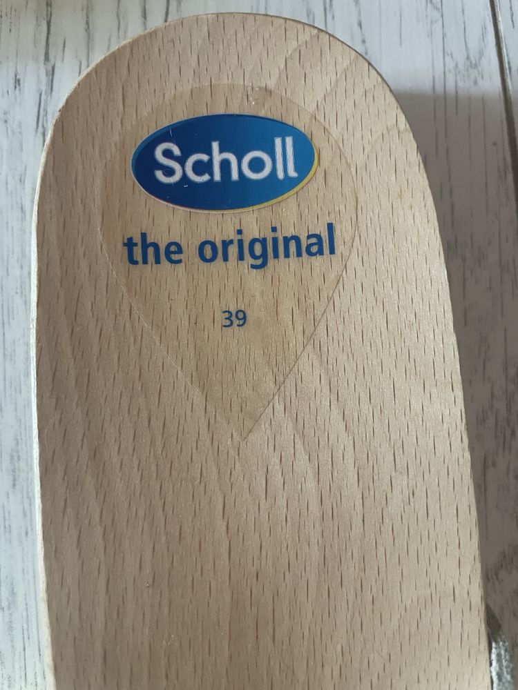 Papuci din piele si lemn Scholl originali