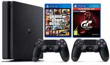 PlayStation 4 Slim 500GB PS4 ПС4+2 Джойстика+2 Игри+1 Година Гаранция