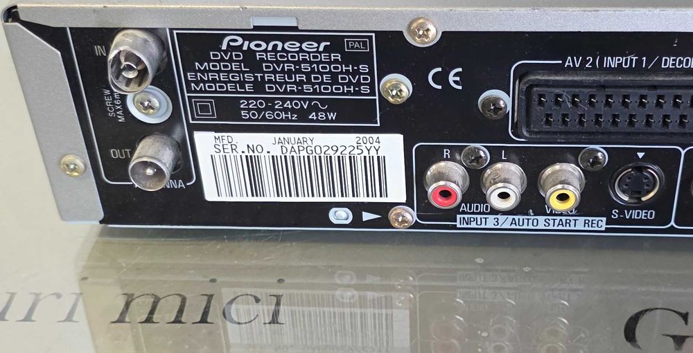 Hdd/dvd recorder Pioneer DVR-5100H-S - import Germania